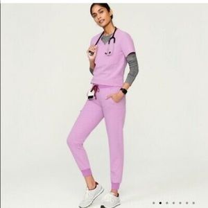 Figs Zamora Jogger Drawstring Scrub Pants in Dusk, Pink/Purple, Size XL Tall